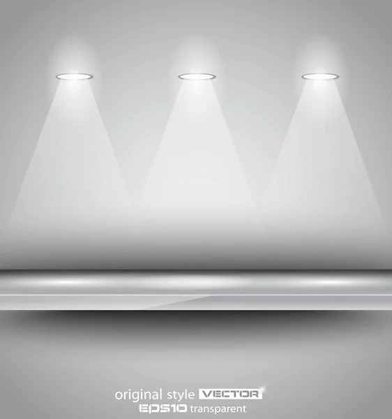 Mensola con faretti a LED — Vettoriale Stock