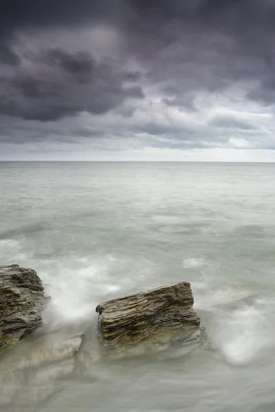 Pendower, Seascape With Dramatic Sky. — Stock Photo, Image