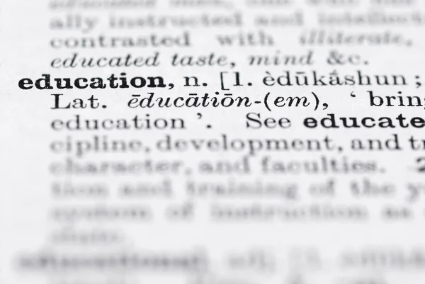 Определение образования в английском словаре . — стоковое фото