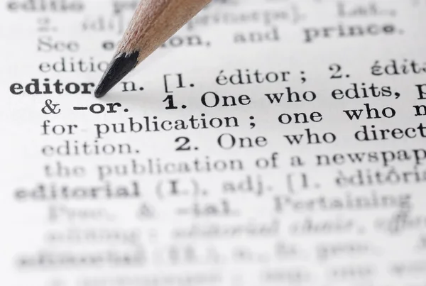 Editor definice v anglickém slovníku. — Stock fotografie