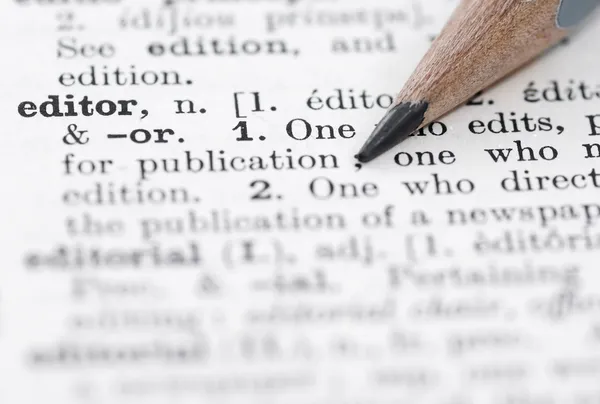 Editor Definition in English Dictionary. — Stock Photo, Image