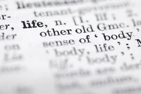 Życie; Definicja w słowniku języka angielskiego. — Zdjęcie stockowe