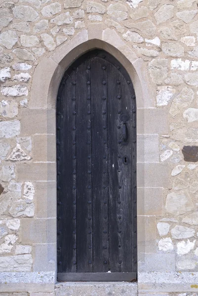 stock image Medieval Black Church Door.