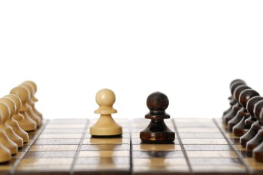 Evenly Matched. Two Pawns. clipart