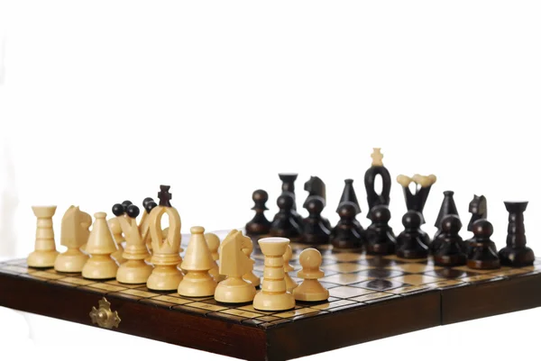 Configurar tablero de ajedrez en ángulo . —  Fotos de Stock