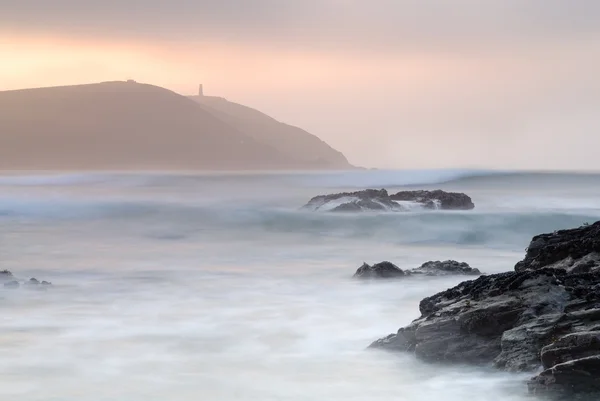 Cornwall seascape stepper point. — Stock fotografie