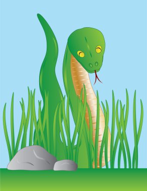 Slithering Green Snake clipart