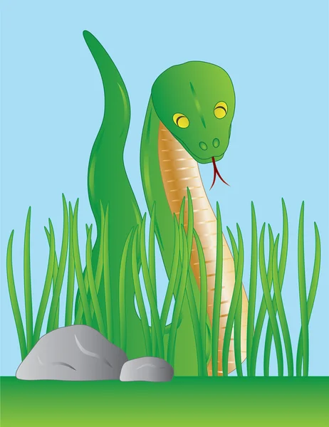 Slithering yeşil yılan — Stok Vektör