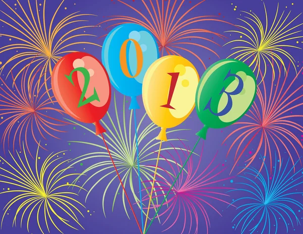 Frohes neues Jahr 2013 Luftballons Illustration — Stockvektor