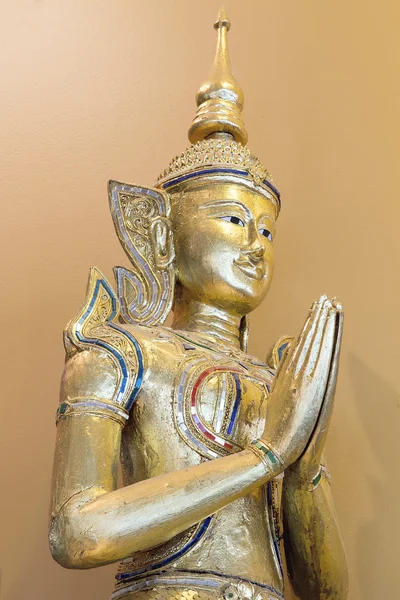 Closeup socha anděla thajské teppanom — Stock fotografie