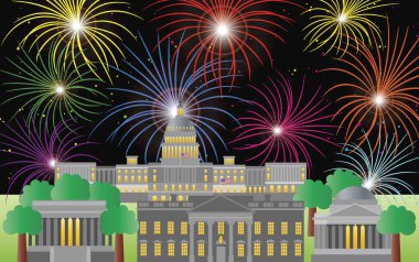 Washington DC Fourth of July Fireworks clipart