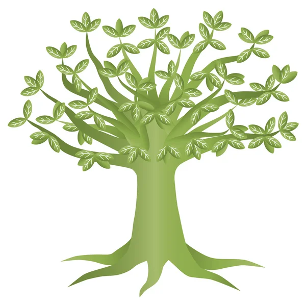 Ilustración verde del árbol Eco — Vector de stock