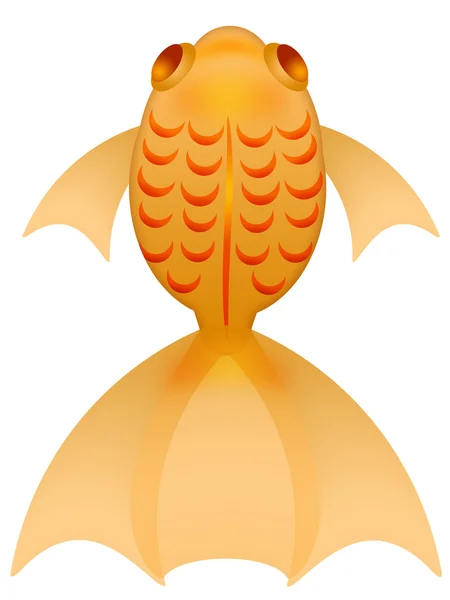 Fantasia Goldfish Ilustração Top View Isolado em Branco — Fotografia de Stock