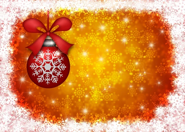 Pendurado ornamento de Natal com flocos de neve Border Illustration — Fotografia de Stock