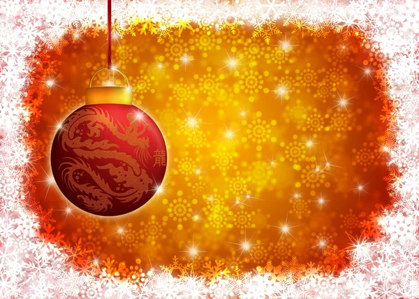 Ano pendurado do dragão Ilustração do ornamento de Natal — Fotografia de Stock