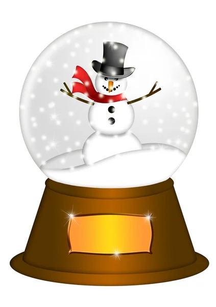 Water Snow Globe with Snowman Illustration — Stock Photo, Image