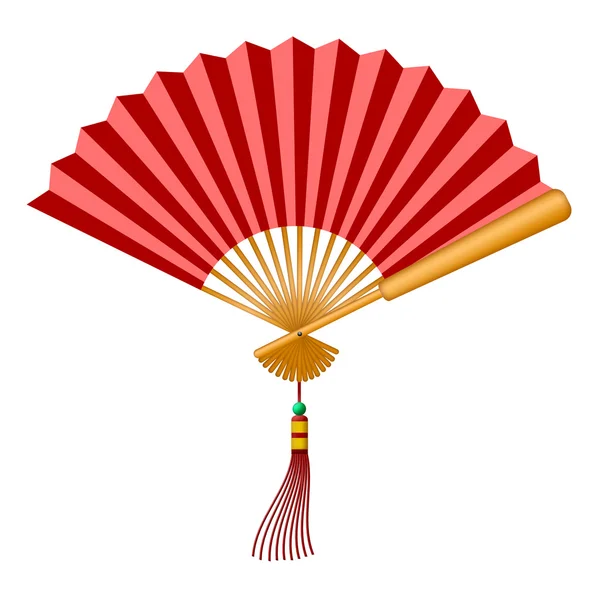 stock image Chinese Fan with Tassel and Jade Bead
