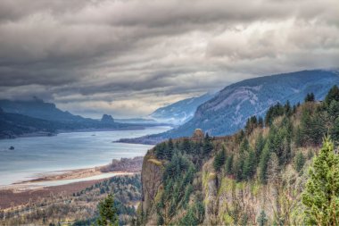 Columbia River Gorge Scenic View in Oregon clipart