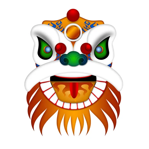 Čínské lví tanec hlavy ilustrace — Stock fotografie