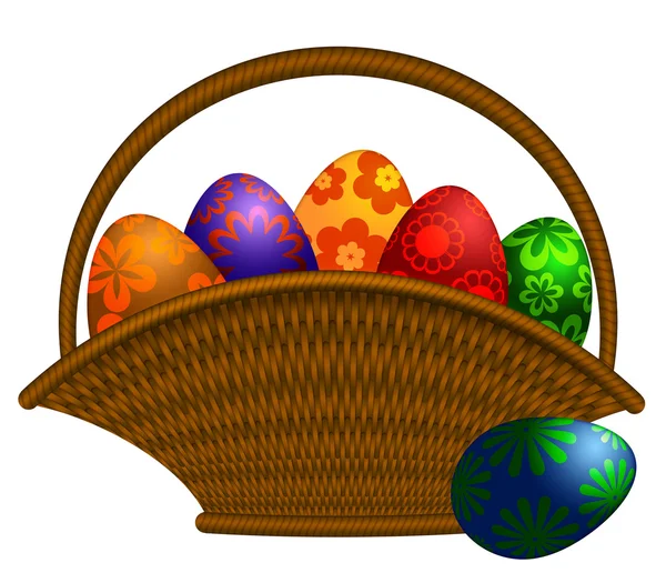Cesto di Pasqua uova Illustrazione — Foto Stock