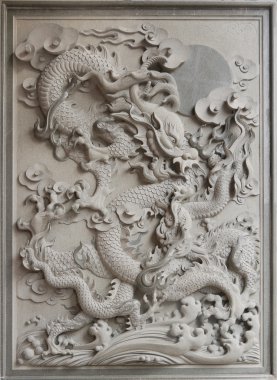 Chinese Dragon Granite Stone Carving clipart