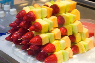 Cut Fruits with Strawberries and Melons clipart