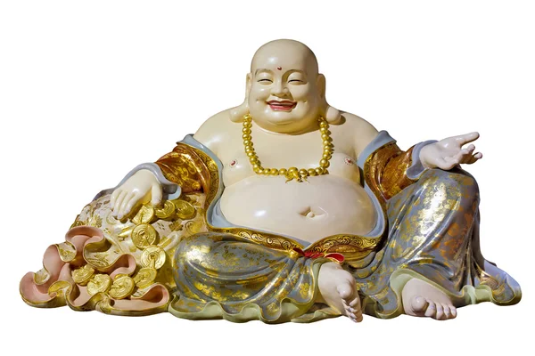 Nagy hasa Maitreya szövet táska szerzetes szobra — Stock Fotó