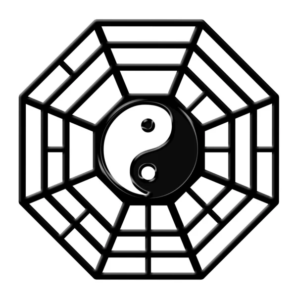 Çin ba gua octagon yin yang sembolü — Stok fotoğraf