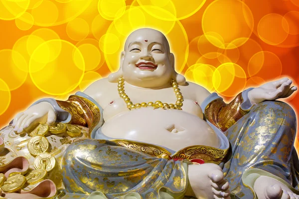Gran Vientre Maitreya Feliz Riendo Estatua de Buda — Foto de Stock