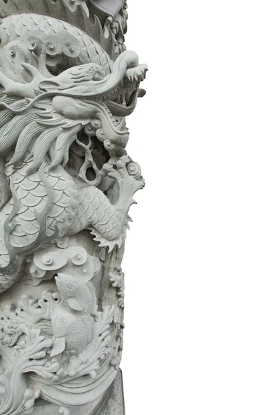 Kinesisk drake sten carving kolumn — Stockfoto