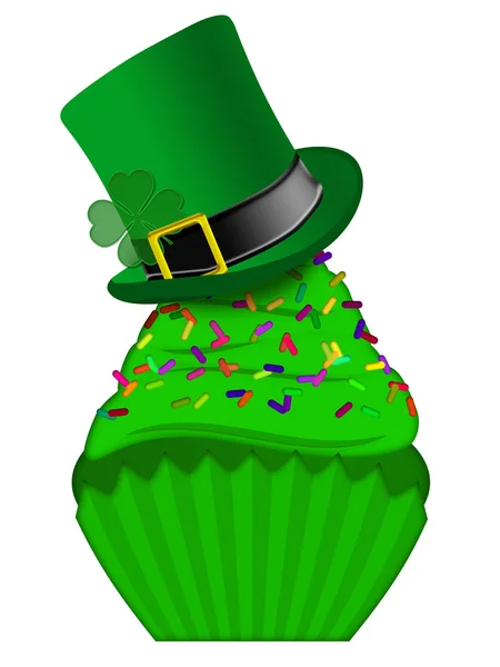 St Patricks Day Cupcake with Colorful Sprinkles — Stock Photo, Image