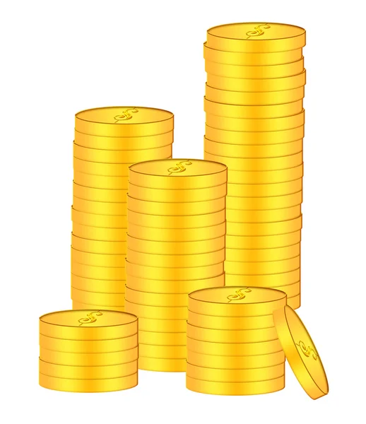 Stacks of Gold Coins Bullion Illustration — Stock Photo, Image