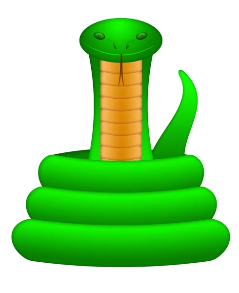 Ilustración de bobina de serpiente verde — Foto de Stock