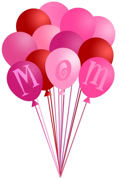 Dia das Mães Mãe Balões cor-de-rosa — Fotografia de Stock