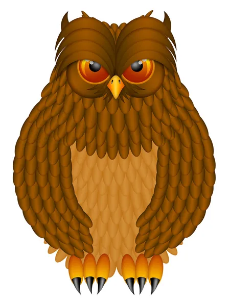 Brown Horned Owl Illustration — Stock Photo, Image