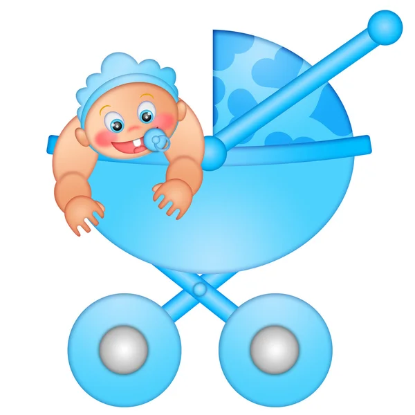 Babyjongen in wandelwagen — Stockfoto
