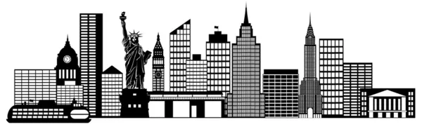 Nova Iorque Skyline Panorama Clip Art — Fotografia de Stock