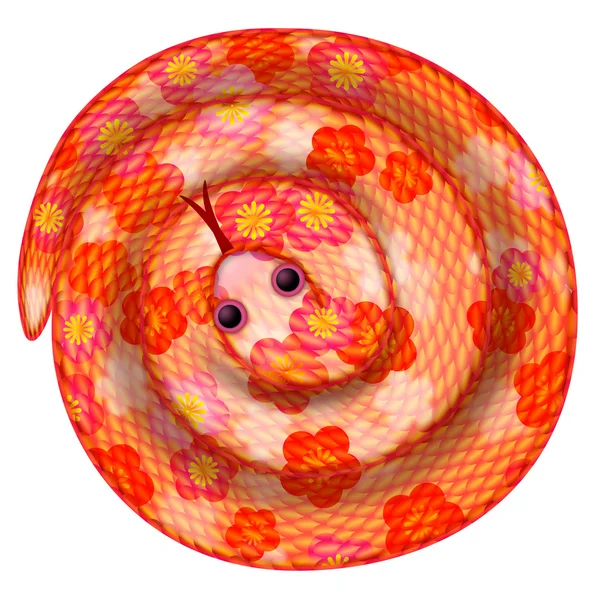 Coiled Chinese New Year Snake Illustration — Stock Photo, Image