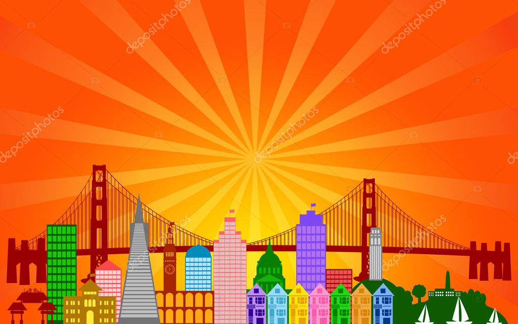city skyline clip art color