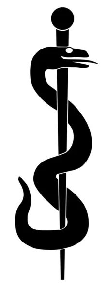 Rod da ilustração do símbolo da serpente de Asclepius — Fotografia de Stock