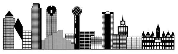 Ciudad de Dallas Skyline Panorama Clip Art — Foto de Stock