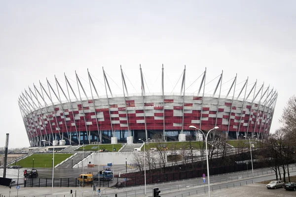 Építési telek a nemzeti stadion Varsóban, Lengyelországban — Stock Fotó