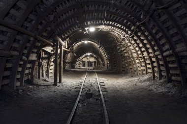 Underground tunnel in the coal mine clipart