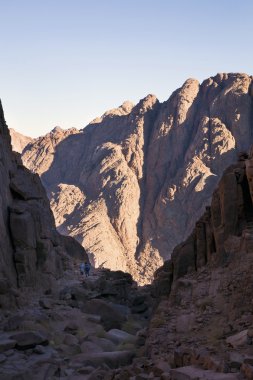 Pilgrims in Sinai Mountains near to St Catherine's Monastery clipart