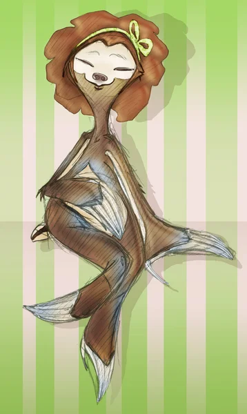 나무늘보 소녀 — 스톡 사진
