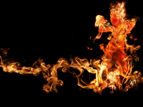 Ragazza in fiamme — Foto Stock