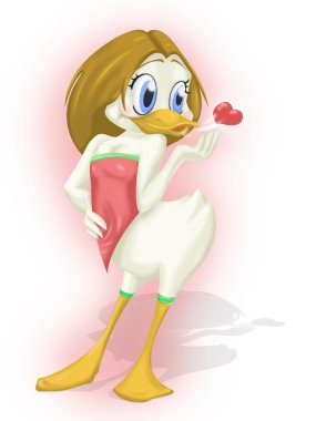 Kissing duck clipart