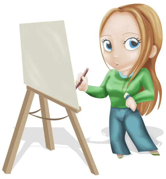 Pintor menina — Fotografia de Stock
