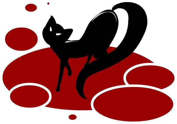 Vrouwelijke zwarte kat — Stockvector