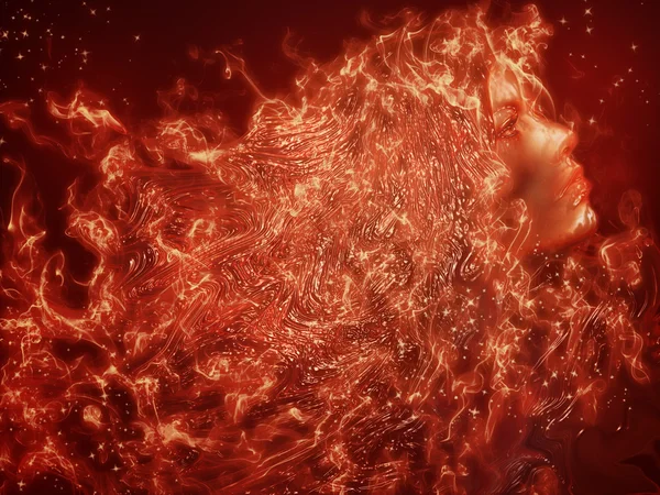 Mulher de fogo — Fotografia de Stock